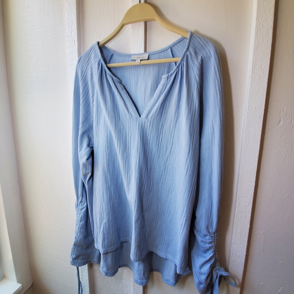 Lucky Brand Tops - Lucky Brand Light Blue Peasant Blouse Boho